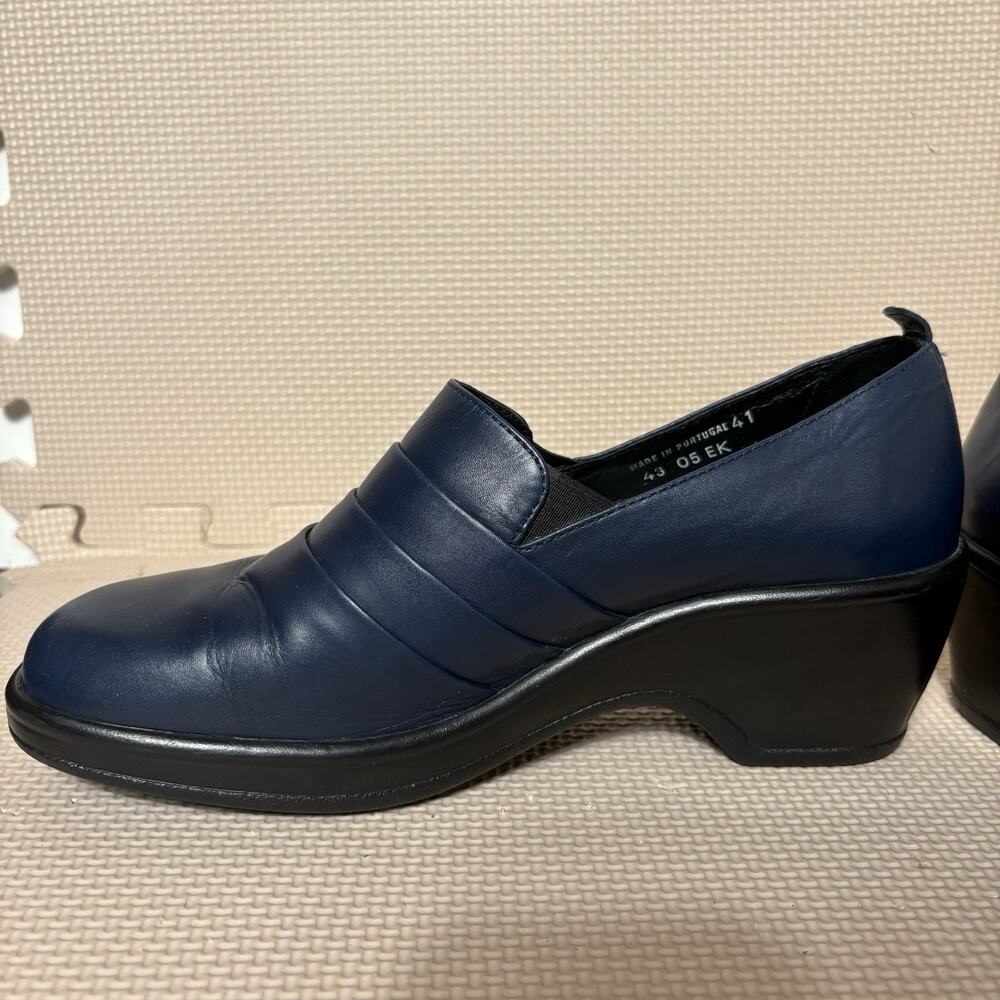 Dansko Womens Blue Leather Aubrey Pleated Slip-on Clogs Shoes EU 41/US 10.5 Work - Picture 6 of 11